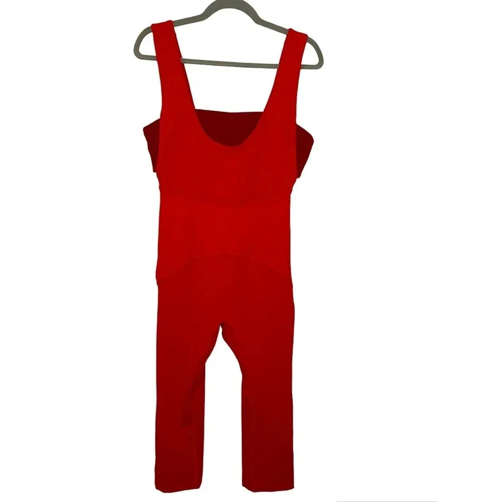 Free People Movement She’s A Maniac Jumpsuit in Red